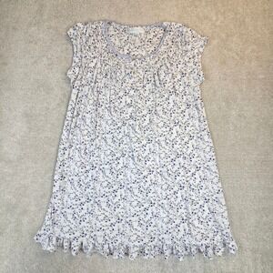 Eileen West Womens Purple‎ Floral Cotton Modal Nightgown Size M